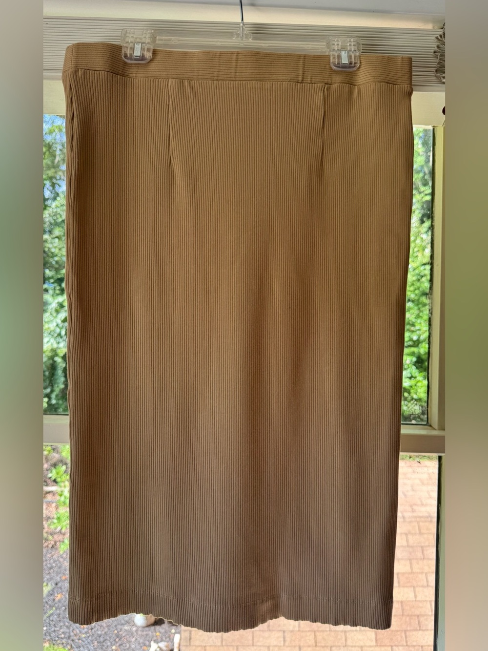 LOFT Tan Ribbed Pencil Skirt